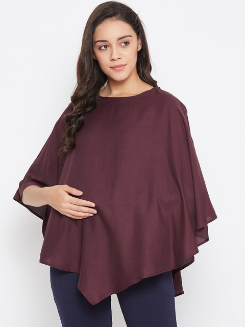 

Clovia Women Purple Solid Cape Top