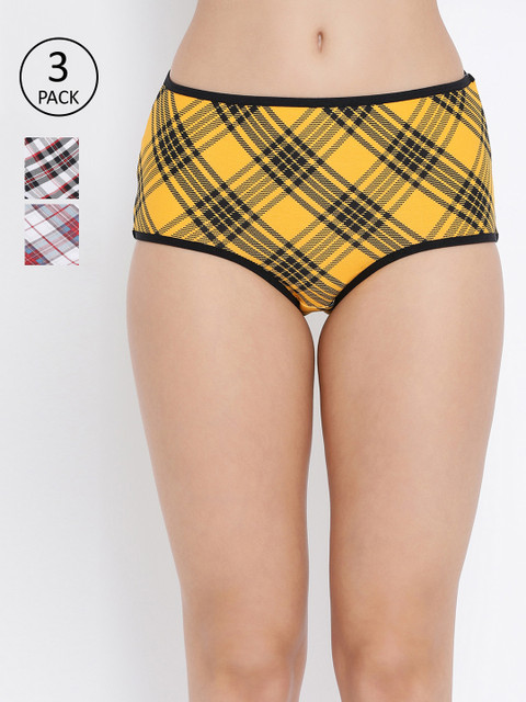 

Clovia Women Pack of 3 Assorted Printed Basic Briefs COMPNC790S