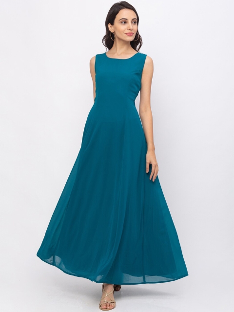 

Iti Women Blue Solid Maxi Dress