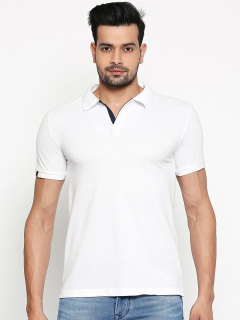 

Integriti Men White Solid Polo Collar T-shirt