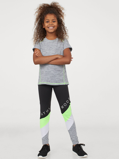

H&M Girls Black & White Colourblocked Sports Tights