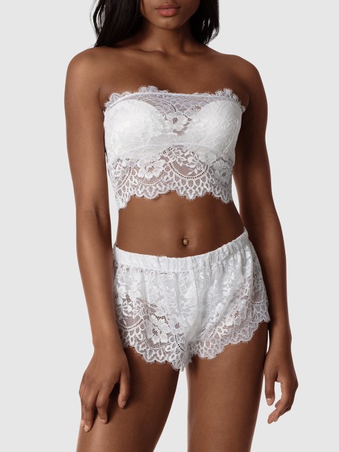 

La Senza Women White Lace Sexy Sleep Two-Piece Night suit 11152355-94D3