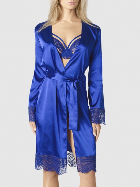 

La Senza Women Blue Solid Sleep Robe