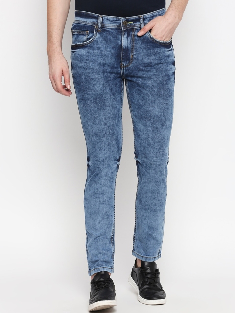 

People Men Blue Skinny Fit Mid-Rise Clean Look Jeans