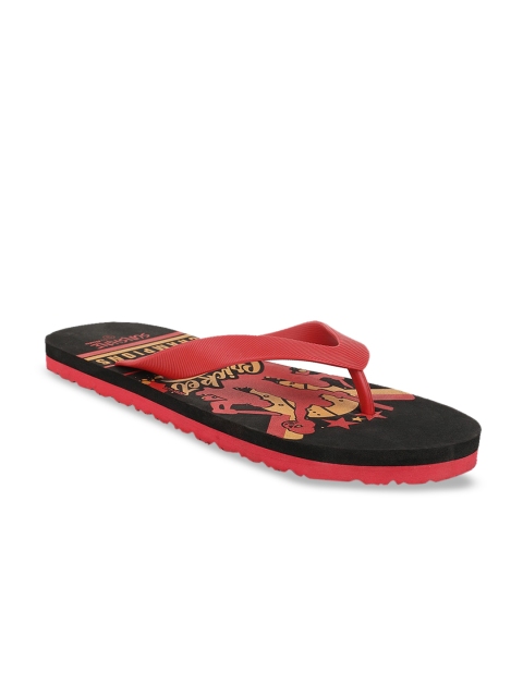 

Bata Men Red & Black Printed Room Slippers