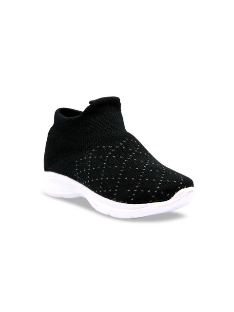 

Jazzy Juniors Boys Black Woven Design Mid-Top Slip-On Sneakers