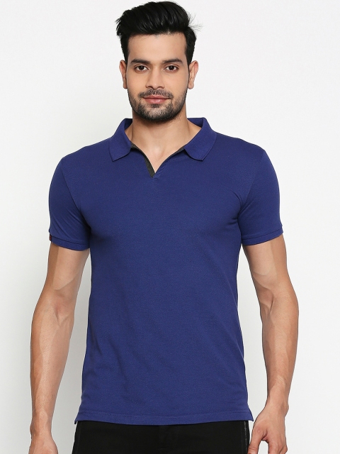 

Integriti Men Blue Solid Polo Collar T-shirt