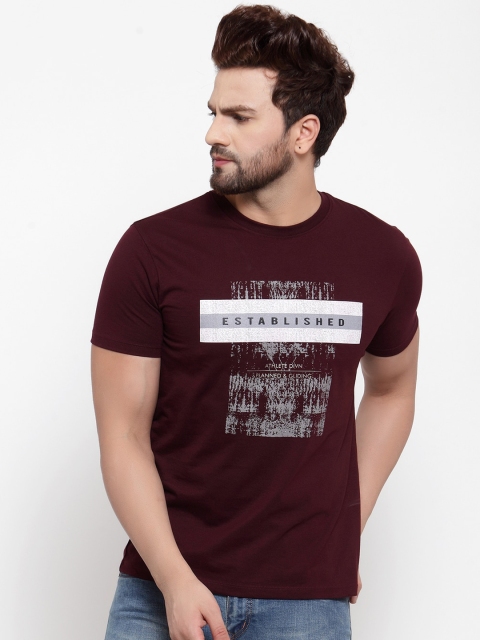 

Cantabil Men Maroon Printed Round Neck T-shirt