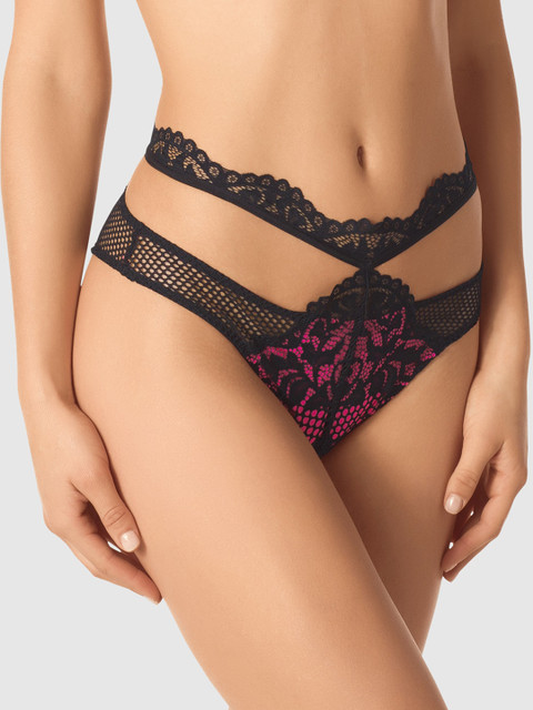 

La Senza Women Black & Pink Self Design Bikini Briefs 11146438-03YZ