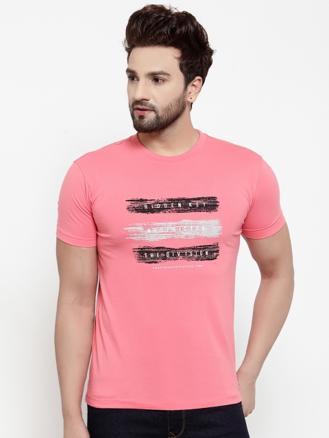 

Cantabil Men Pink Printed Round Neck T-shirt