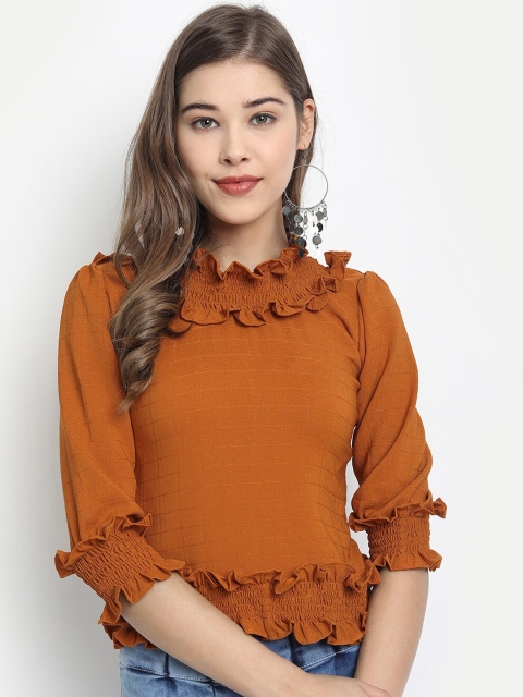 

Clothzy Women Brown Solid Top
