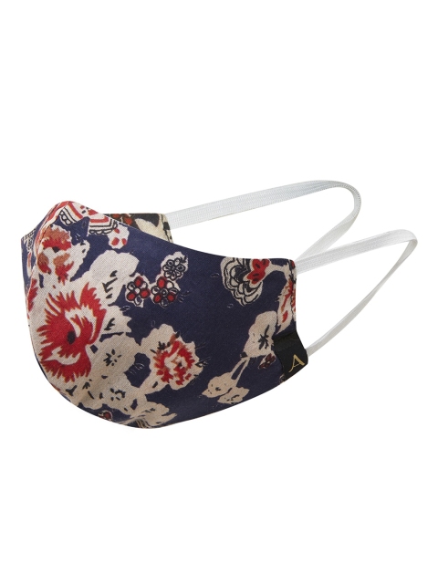 

Accessorize Women Navy Blue & Red Floral Print 3-Ply Anti-Pollution Reusable Cloth Mask