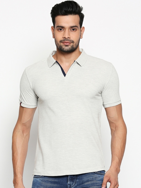 

Integriti Men Grey Melange Solid Polo Collar T-shirt