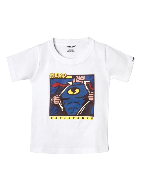 

Ardan Lucy Boys White Printed Round Neck T-shirt