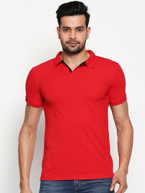 

Integriti Men Red Solid Polo Collar T-shirt