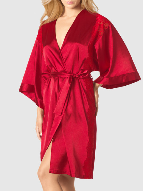 

La Senza Women Red Solid Sleep Robe