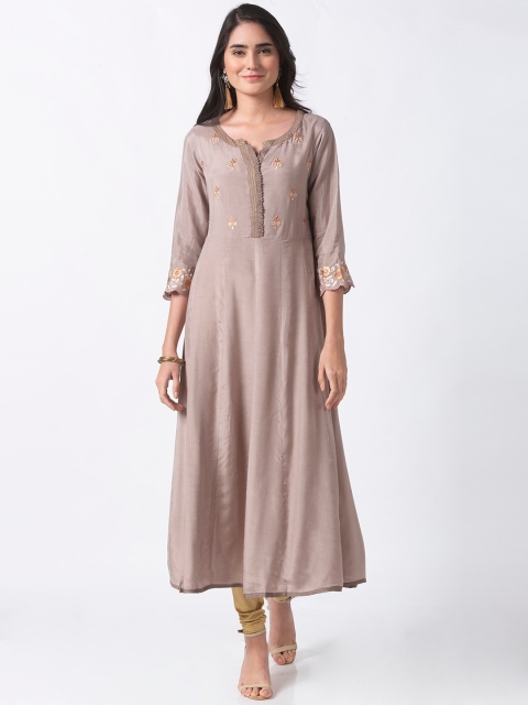 

Ethnicity Women Mauve Embroidered Anarkali Kurta