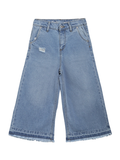 

Pepe Jeans Girls Blue Regular Fit Mid-Rise Low Distress Jeans