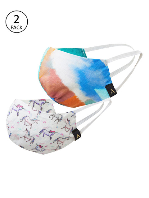 

Accessorize Kids Pack of 2 2-Ply Anti-Pollution Reusable Cloth Masks, White