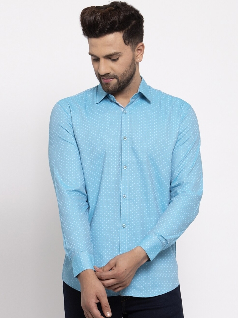 

JAINISH Men Blue Slim Fit Printed Casual Shirt