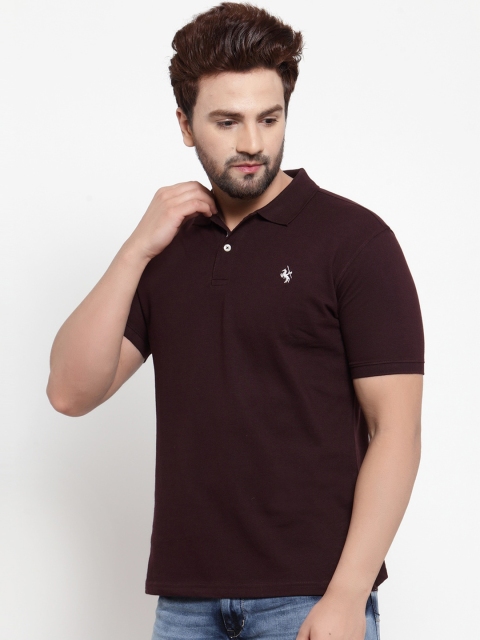 

Cantabil Men Purple Solid Polo Collar T-shirt