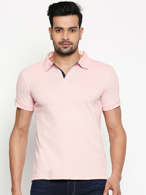 

Integriti Men Pink Solid Polo Collar T-shirt