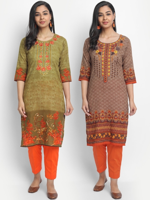 

7Threads Women Multicoloured Printed Straight Kurta, Multi