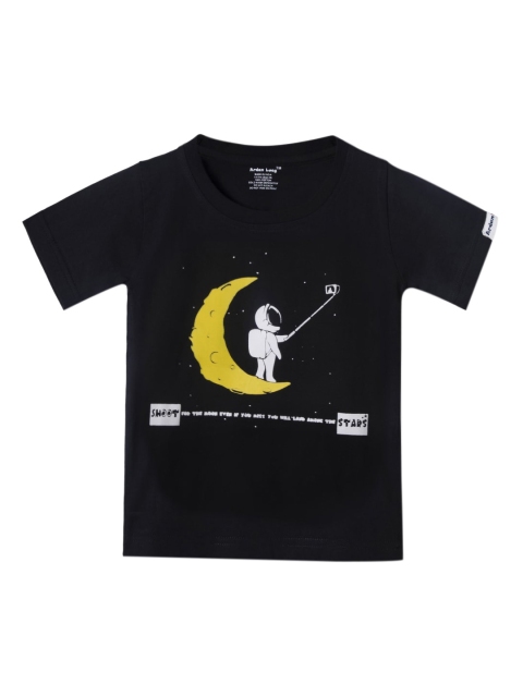 

Ardan Lucy Boys Black Printed Round Neck T-shirt