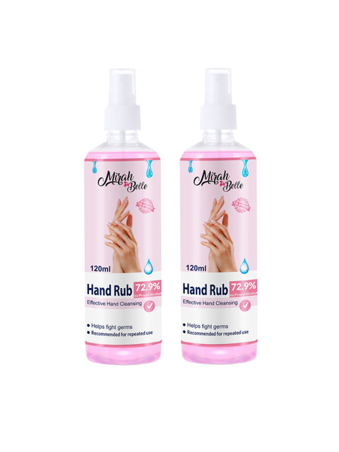 

Mirah Belle Pack of 2 Hand Rub Sanitizer Spray - 120 ml each, Pink