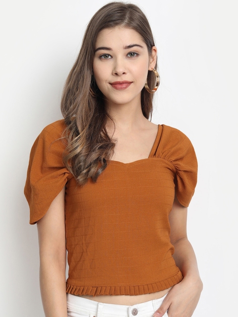 

Clothzy Women Brown Solid Top