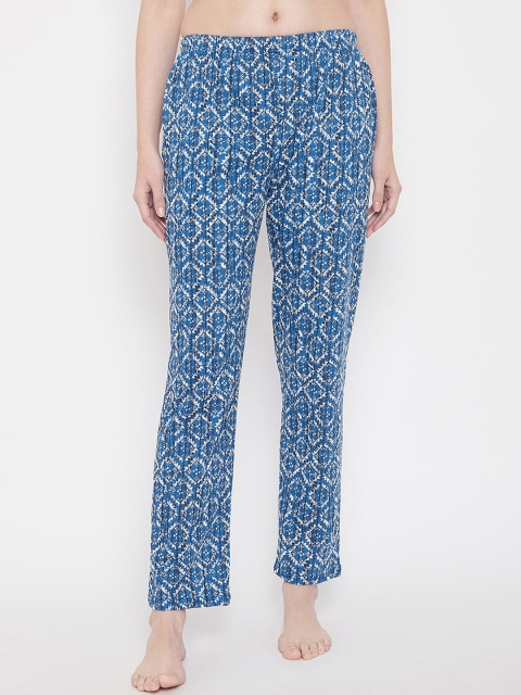 

Clovia Women Blue & White Printed Lounge Pants LB0176X08