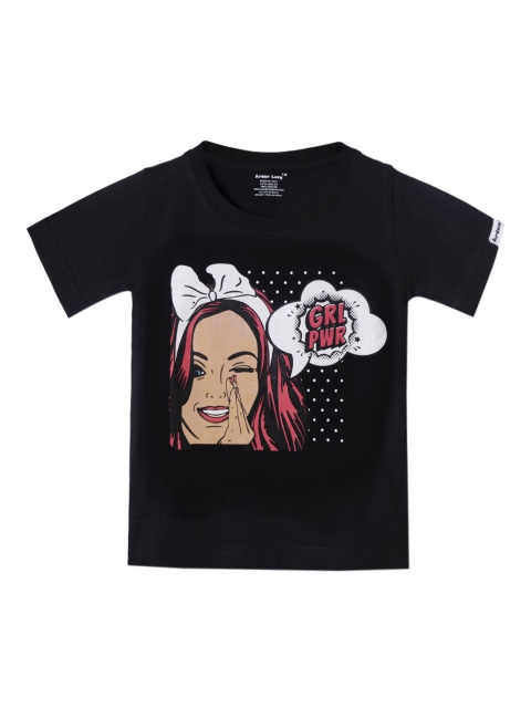 

Ardan Lucy Girls Black Printed Round Neck T-shirt