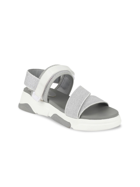

Marie Claire Women White & Grey Colourblocked Flatforms