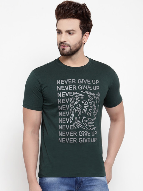 

Cantabil Men Green Printed Round Neck T-shirt