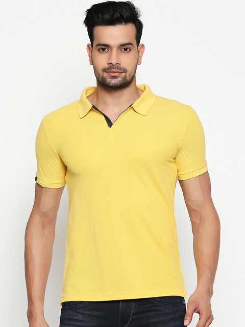 

Integriti Men Yellow Solid Polo Collar T-shirt