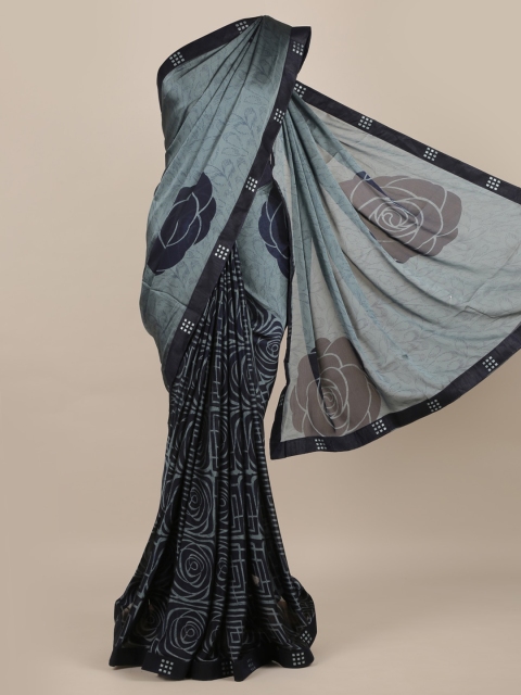 

Pothys Grey Printed Poly Chiffon Saree