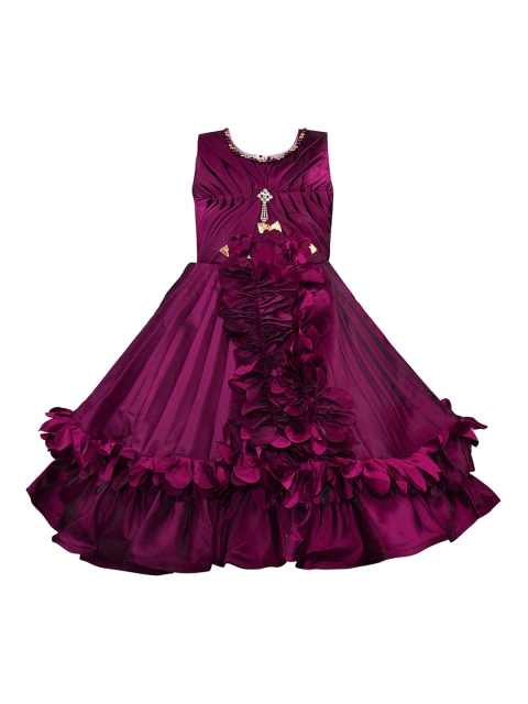 

Wish Karo Girls Purple Solid Maxi Dress