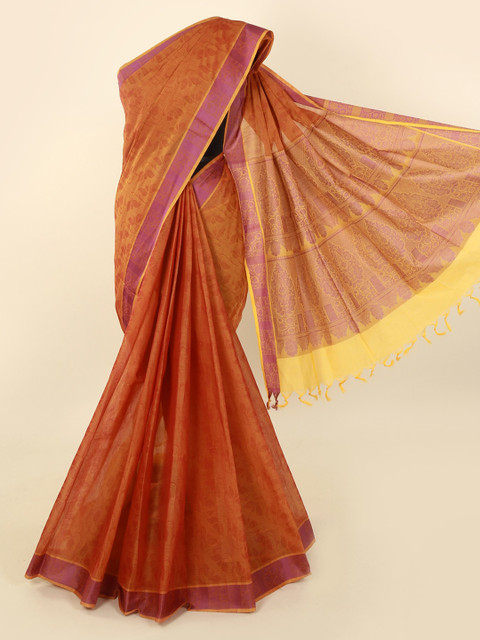 

Pothys Brown Woven Design Pure Cotton Saree