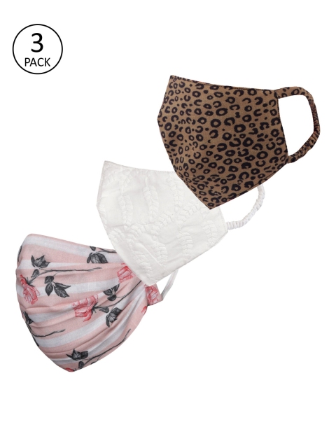 

VASTRAMAY Unisex Pack of 3 2-Ply Reusable Cloth Masks, Pink