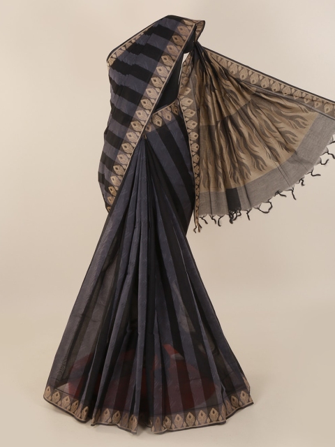

Pothys Black Striped Pure Cotton Saree