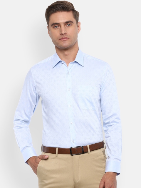 

Louis Philippe Men Blue Slim Fit Printed Cotton Formal Shirt
