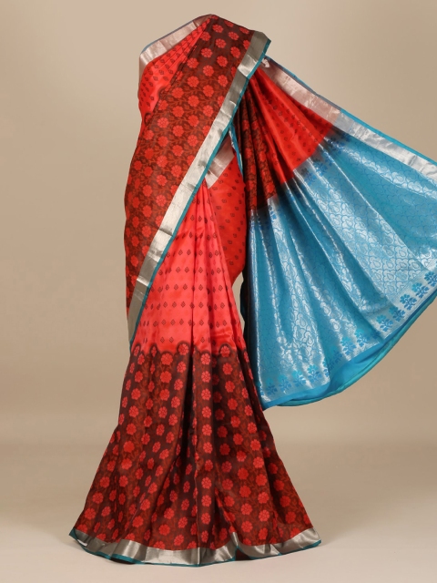 

Pothys Peach-Coloured Woven Design Silk Blend Saree