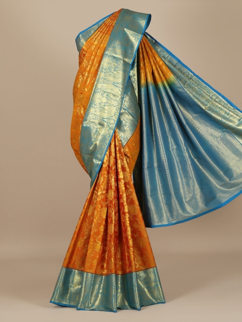 

Pothys Mustard Woven Design Art Silk Saree with Zari Border