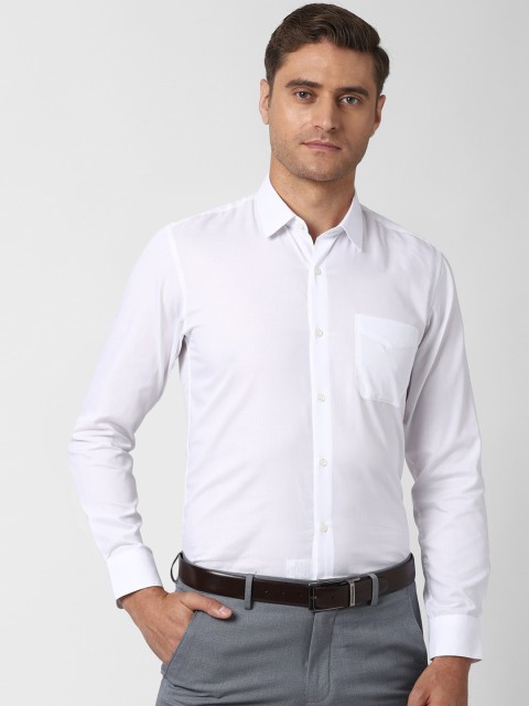 

Peter England Men White Slim Fit Solid Casual Shirt