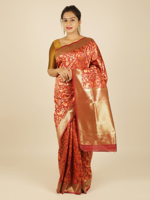 

Pothys Maroon Woven Design Jute Silk Saree
