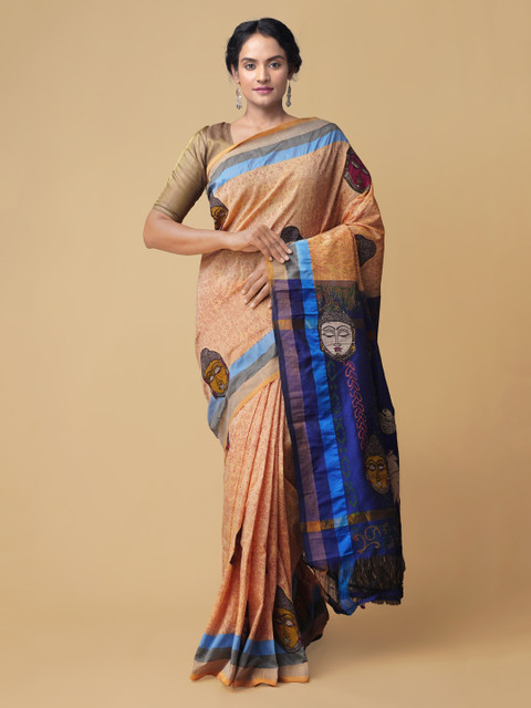 

Unnati Silks Brown Pure Cotton Woven Design Chettinad Saree