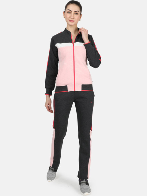 

Monte Carlo Women Grey & Pink Printed Tracksuit