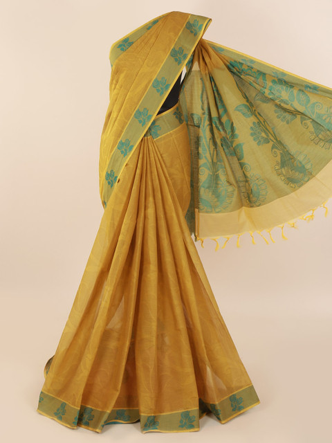 

Pothys Mustard Solid Pure Cotton Saree