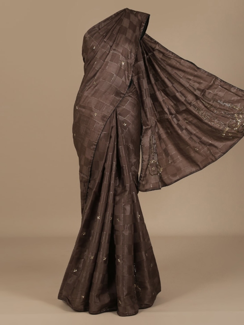 

Pothys Brown Woven Design Jute Silk Saree