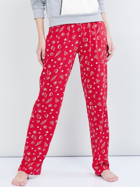 

max Women Red Printed Lounge Pants